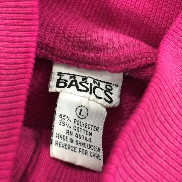 Vintage 1980 Vintage Mock Neck Floral Print Sweatshirt Size Large Womens Pink L - Picture 4 of 8